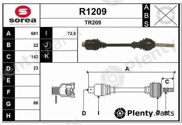 Snra R1209 — Drive Shaft