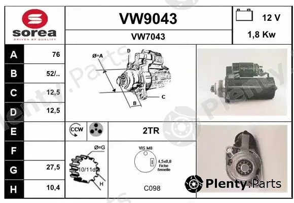 Snra VW9043 — Starter