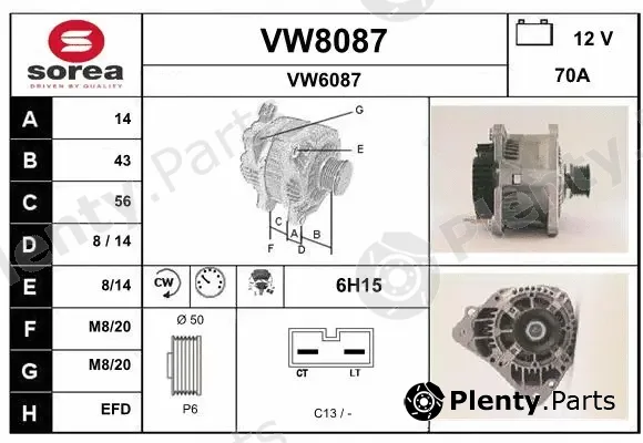 Snra VW8087 — Alternator