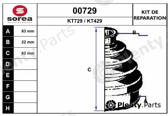 Snra 00729 — Bellow Kit, drive shaft