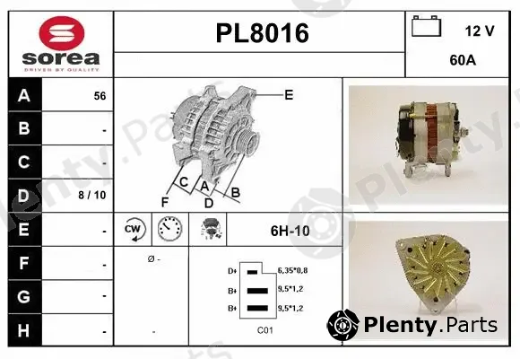 Snra PL8016 — Alternator