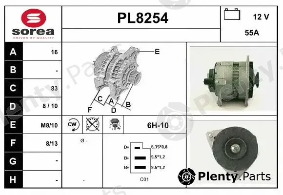 Snra PL8254 — Alternator