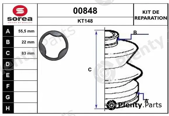 Snra 00848 — Bellow Kit, drive shaft