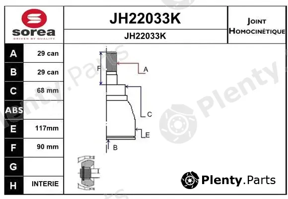 Snra JH22033K — Joint Kit, drive shaft