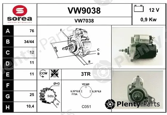 Snra VW9038 — Starter