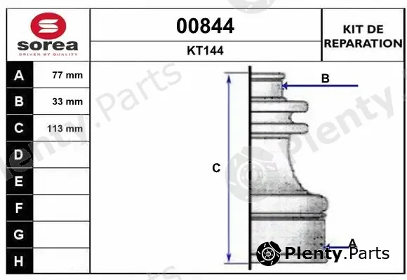 Snra 00844 — Bellow Kit, drive shaft