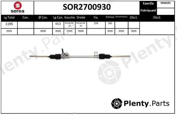 Snra SOR2700930 — Steering Gear