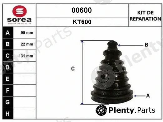 Snra 00600 — Bellow Kit, drive shaft