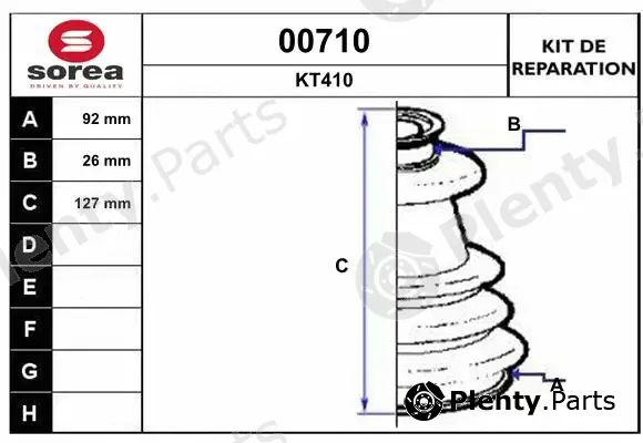 Snra 00710 — Bellow Kit, drive shaft