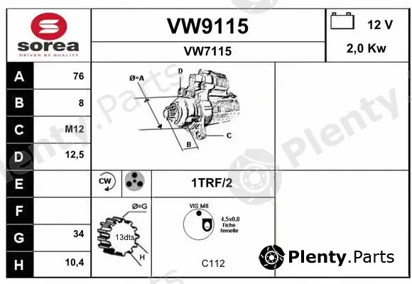Snra VW9115 — Starter