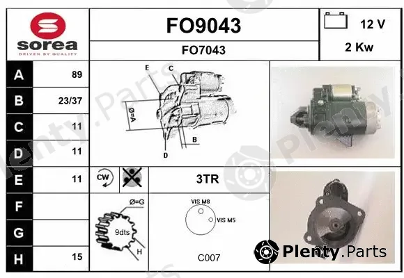 Snra FO9043 — Starter