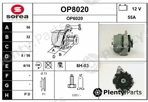 Snra OP8020 — Alternator