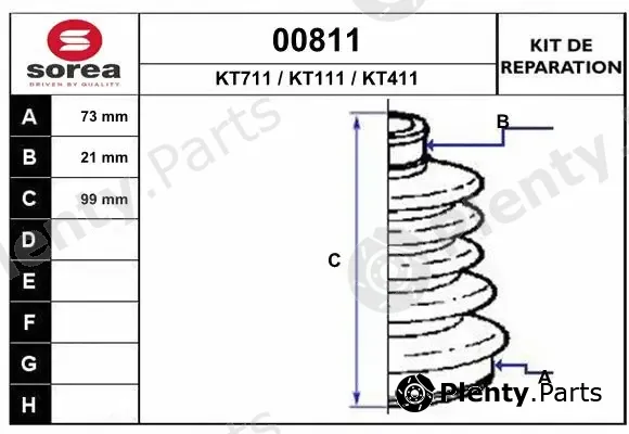 Snra 00811 — Bellow Kit, drive shaft