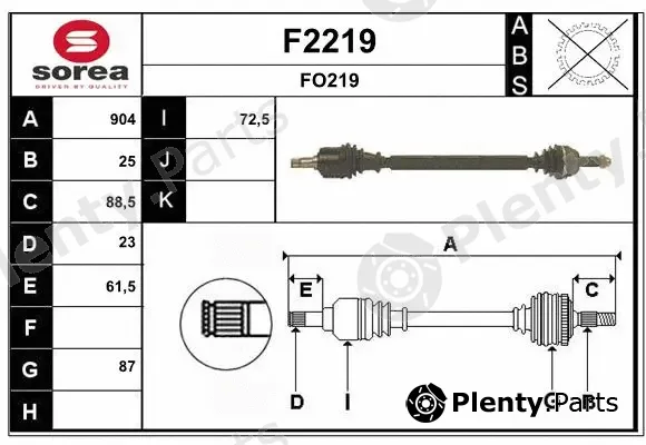 Snra F2219 — Drive Shaft