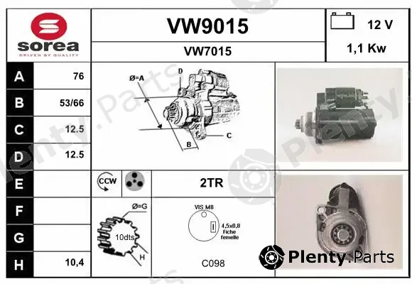 Snra VW9015 — Starter