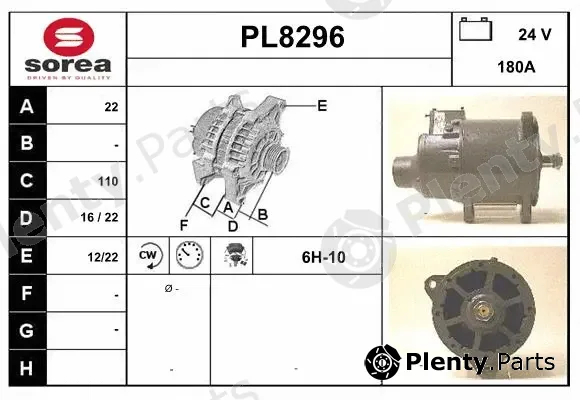 Snra PL8296 — Alternator
