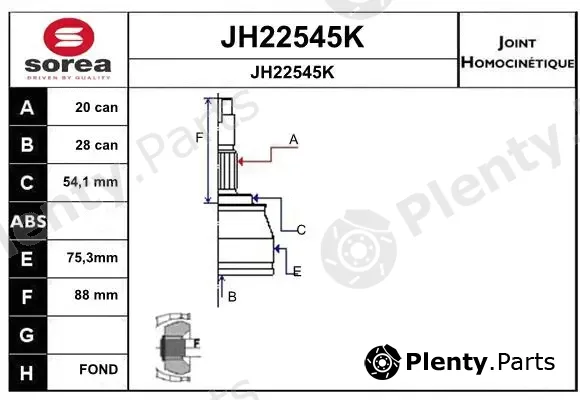 Snra JH22545K — Joint Kit, drive shaft