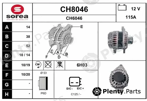 Snra CH8046 — Alternator