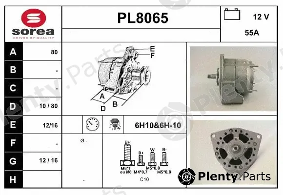 Snra PL8065 — Alternator
