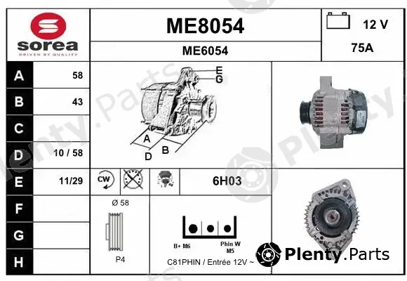 Snra ME8054 — Alternator