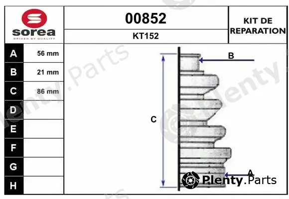 Snra 00852 — Bellow Kit, drive shaft