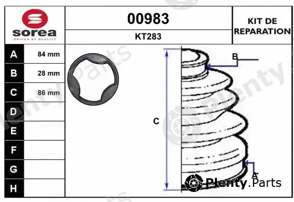 Snra 00983 — Bellow Kit, drive shaft