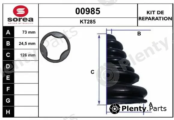 Snra 00985 — Bellow Kit, drive shaft