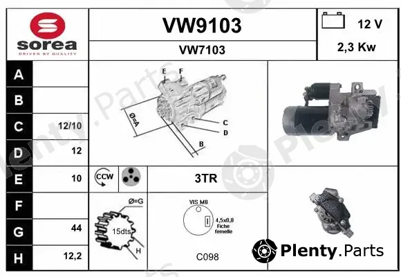 Snra VW9103 — Starter