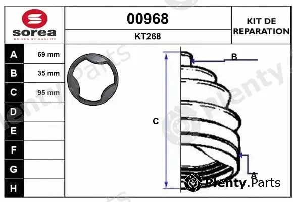 Snra 00968 — Bellow Kit, drive shaft