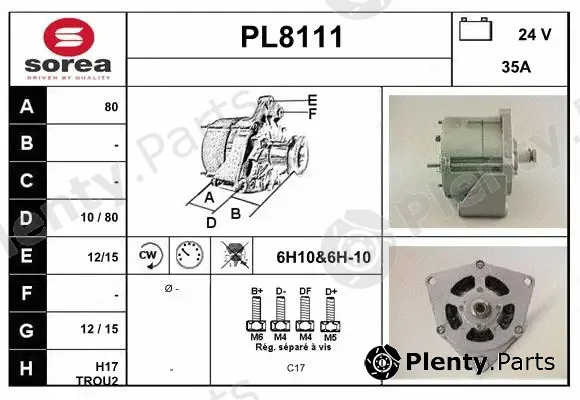 Snra PL8111 — Alternator