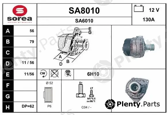 Snra SA8010 — Alternator