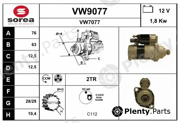 Snra VW9077 — Starter