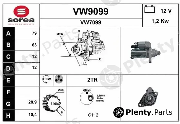 Snra VW9099 — Starter