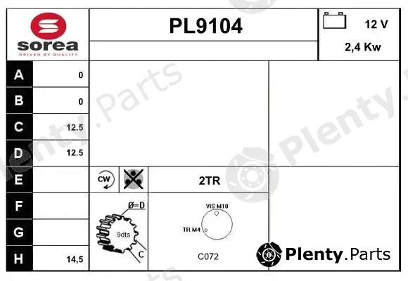 Snra PL9104 — Starter