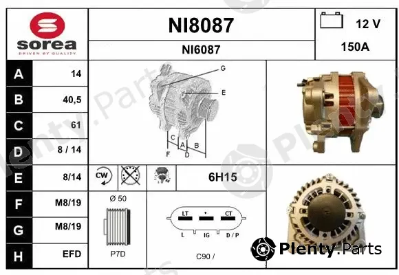 Snra NI8087 — Alternator