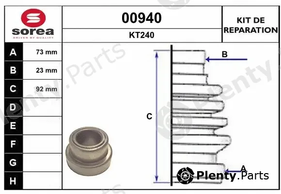 Snra 00940 — Bellow Kit, drive shaft