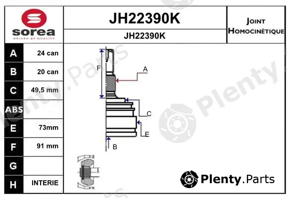 Snra JH22390K — Joint Kit, drive shaft