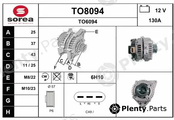 Snra TO8094 — Alternator