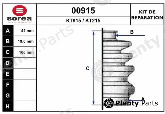 Snra 00915 — Bellow Kit, drive shaft