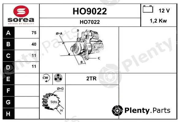 Snra HO9022 — Starter