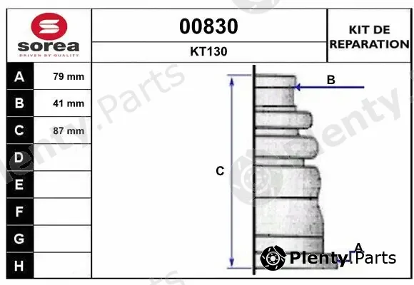 Snra 00830 — Bellow Kit, drive shaft