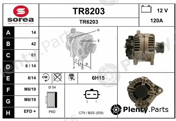 Snra TR8203 — Alternator