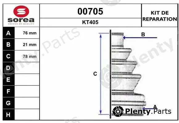 Snra 00705 — Bellow Kit, drive shaft