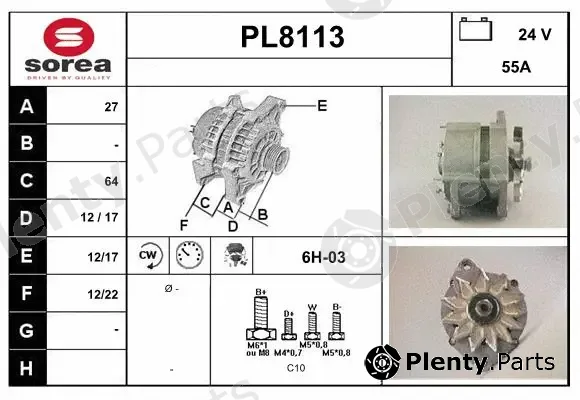 Snra PL8113 — Alternator
