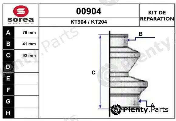 Snra 00904 — Bellow Kit, drive shaft