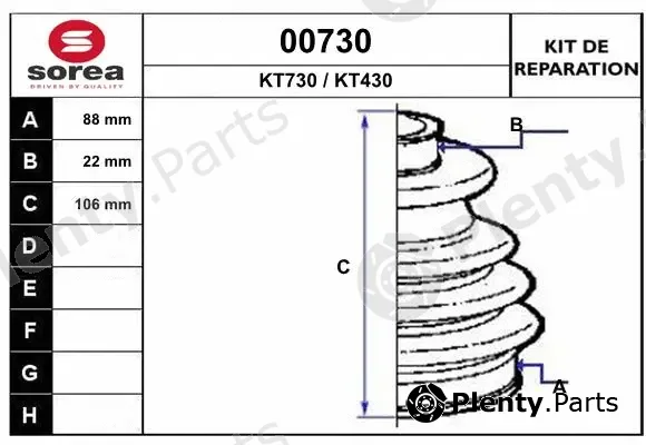 Snra 00730 — Bellow Kit, drive shaft