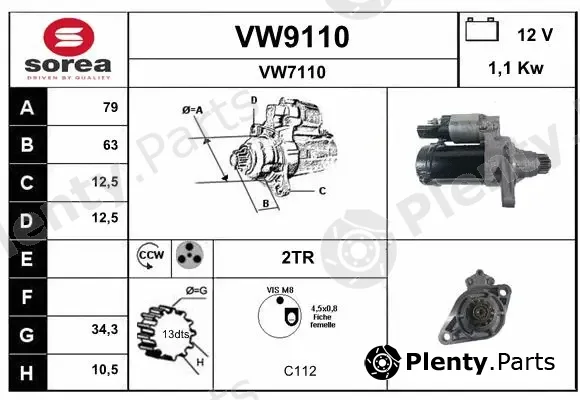Snra VW9110 — Starter