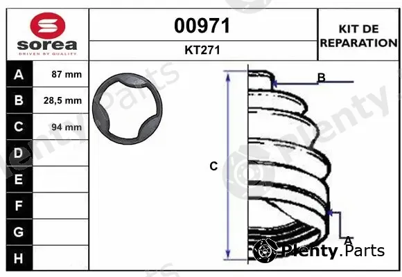 Snra 00971 — Bellow Kit, drive shaft