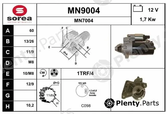 Snra MN9004 — Starter