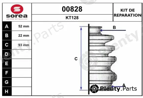 Snra 00828 — Bellow Kit, drive shaft